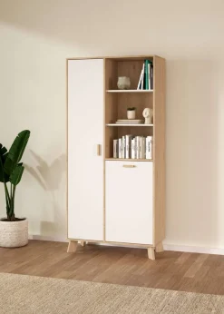 Home affaire Vitrine »Ikast Vitrinenschrank, Standvitrine, Schrank, Stauraum« 2 Türen, 3 offene Fächer, Breite 89 cm, Höhe 188 cm