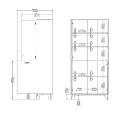 Home affaire Vitrine »Ikast Vitrinenschrank, Standvitrine, Schrank, Stauraum« 2 Türen, 3 offene Fächer, Breite 89 cm, Höhe 188 cm