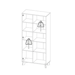 Home affaire Vitrine »Ikast Vitrinenschrank, Standvitrine, Schrank, Stauraum« 2 Türen, 3 offene Fächer, Breite 89 cm, Höhe 188 cm