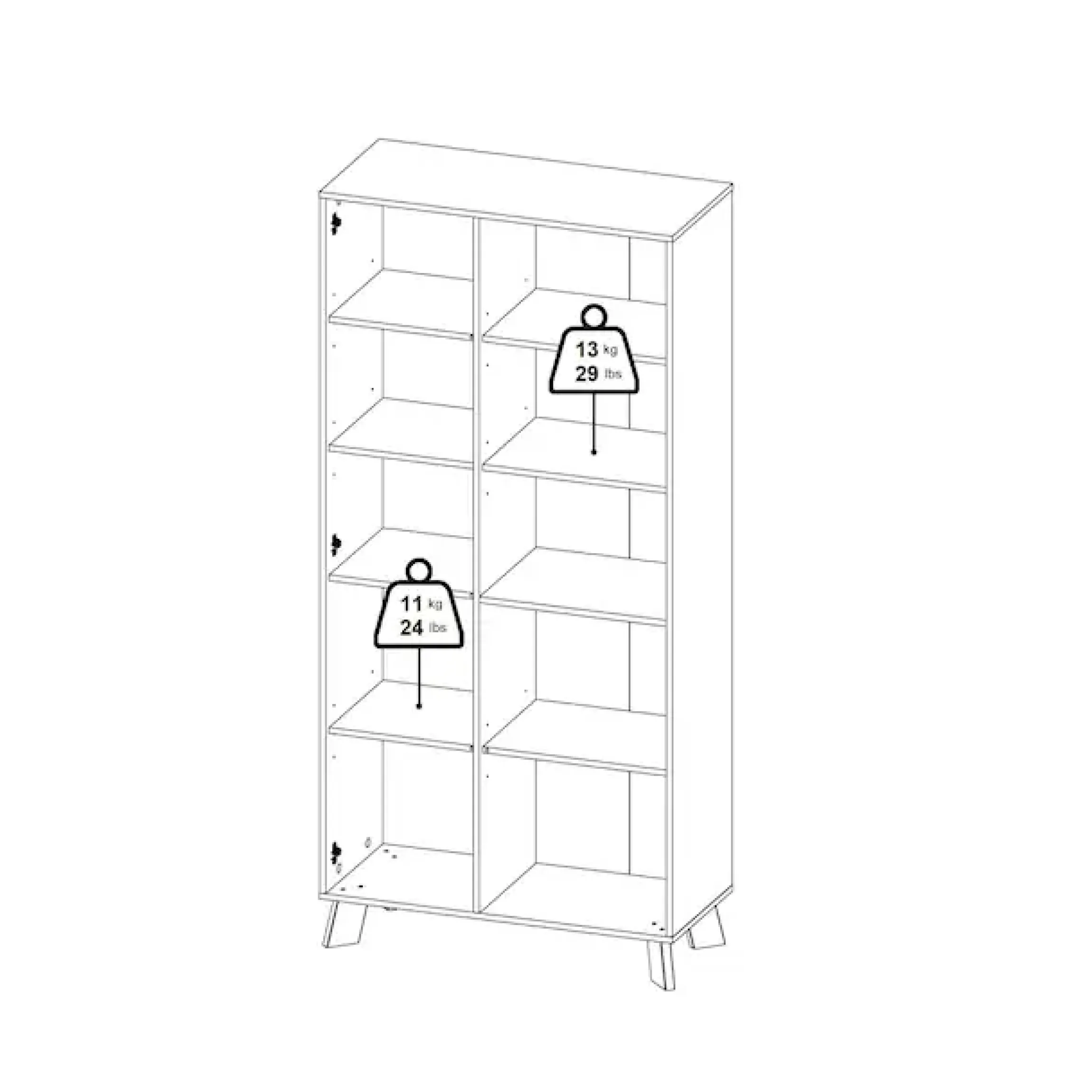 Home affaire Vitrine »Ikast Vitrinenschrank, Standvitrine, Schrank, Stauraum« 2 Türen, 3 offene Fächer, Breite 89 cm, Höhe 188 cm