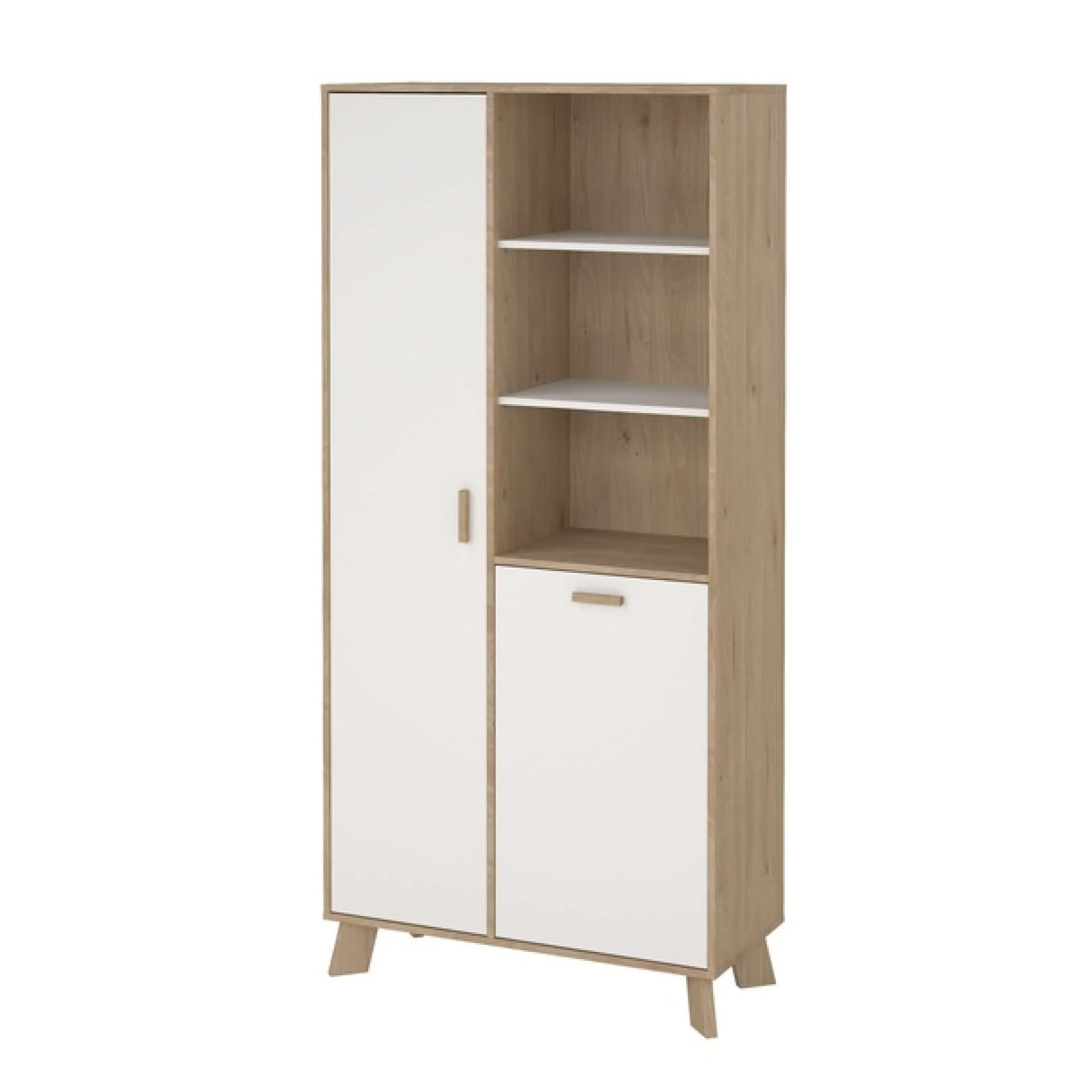 Home affaire Vitrine »Ikast Vitrinenschrank, Standvitrine, Schrank, Stauraum« 2 Türen, 3 offene Fächer, Breite 89 cm, Höhe 188 cm
