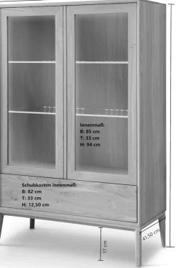 Home affaire Vitrine »Koda« inklusive Beleuchtung, verstellbare Glasböden