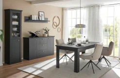 Home affaire Vitrine »Lincoln, Hochschrank im Landhausstil, moderne Glasvitrine« edles Design, messingfarbene Knopfgriffe, vielseitig einsetzbar