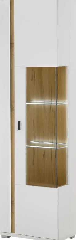 Home affaire Vitrine »LONG ISLAND« 1 Stk. tlg. in moderner Trendfarbe,inklusive senkrechter Beleuchtung,Breite 55 cm