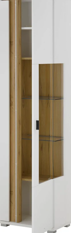 Home affaire Vitrine »LONG ISLAND« 1 Stk. tlg. in moderner Trendfarbe,inklusive senkrechter Beleuchtung,Breite 55 cm
