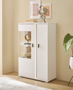 Home affaire Vitrine »LONG ISLAND, Stauramvitrine« 1 Stk. tlg. in moderner Trendfarbe,inklusive senkrechter Beleuchtung,Breite 80 cm
