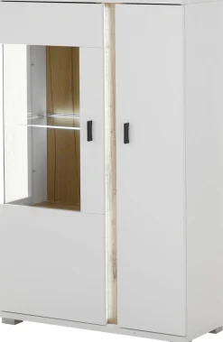 Home affaire Vitrine »LONG ISLAND, Stauramvitrine« 1 Stk. tlg. in moderner Trendfarbe,inklusive senkrechter Beleuchtung,Breite 80 cm