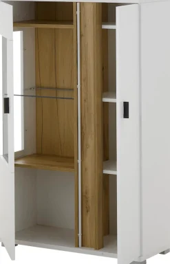 Home affaire Vitrine »LONG ISLAND, Stauramvitrine« 1 Stk. tlg. in moderner Trendfarbe,inklusive senkrechter Beleuchtung,Breite 80 cm
