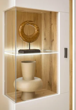 Home affaire Vitrine »LONG ISLAND, Stauramvitrine« 1 Stk. tlg. in moderner Trendfarbe,inklusive senkrechter Beleuchtung,Breite 80 cm