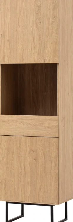 Home affaire Vitrine »Lund, moderner Hochschrank, Glasvitrine mit Kufengestell aus Metall« optisch dünner Oberboden, hochwertige Optik, ausreichend Stauraum