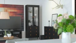 Home affaire Vitrine »Madrid, Glasvitrine Vitrinenschrank AusstellungSammelvitrine« mit 2 Glastüren und 3 Schubladen, Breite 78 cm