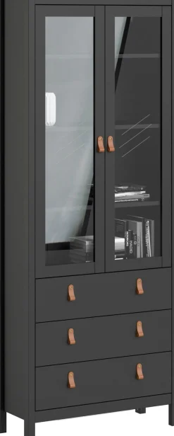 Home affaire Vitrine »Madrid, Glasvitrine Vitrinenschrank AusstellungSammelvitrine« mit 2 Glastüren und 3 Schubladen, Breite 78 cm
