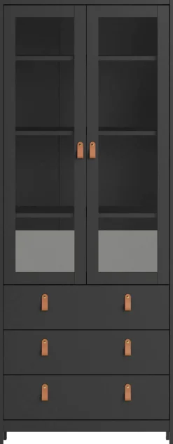 Home affaire Vitrine »Madrid, Glasvitrine Vitrinenschrank AusstellungSammelvitrine« mit 2 Glastüren und 3 Schubladen, Breite 78 cm