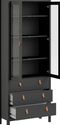 Home affaire Vitrine »Madrid, Glasvitrine Vitrinenschrank AusstellungSammelvitrine« mit 2 Glastüren und 3 Schubladen, Breite 78 cm
