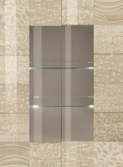 Home affaire Vitrine »Miro« Stauraumvitrine, Höhe 166 cm mit dekorativem Siebdruck