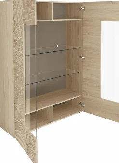 Home affaire Vitrine »Miro« Stauraumvitrine, Höhe 166 cm mit dekorativem Siebdruck
