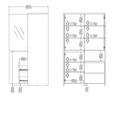 Home affaire Vitrine »Next Standvitrine, Vitrinenschrank, mit Glastür, Stauraum« mit 2 Türen, 1 Glastür, 2 Schubladen, Höhe 170 cm, Breite 100 cm