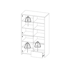 Home affaire Vitrine »Next Standvitrine, Vitrinenschrank, mit Glastür, Stauraum« mit 2 Türen, 1 Glastür, 2 Schubladen, Höhe 170 cm, Breite 100 cm