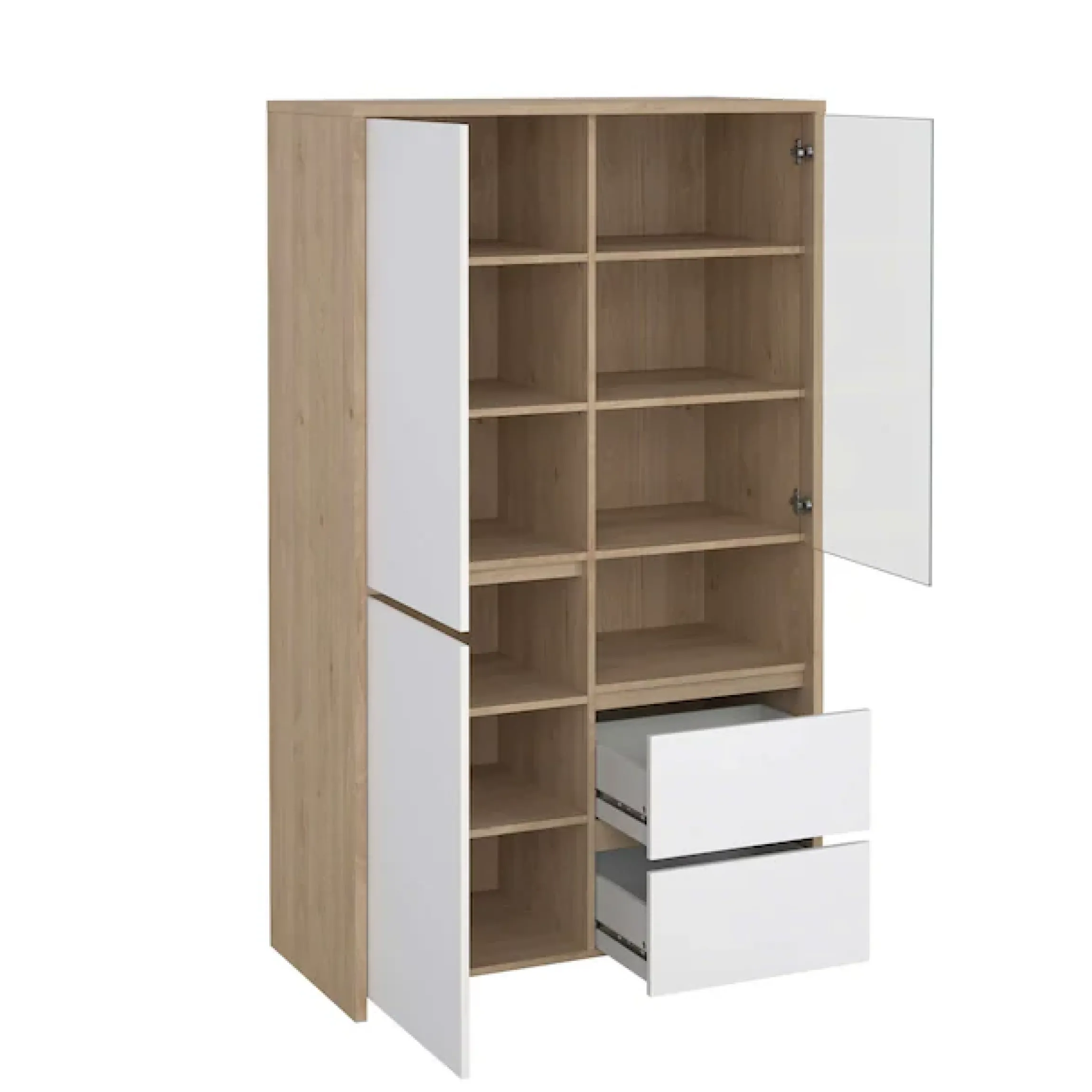 Home affaire Vitrine »Next Standvitrine, Vitrinenschrank, mit Glastür, Stauraum« mit 2 Türen, 1 Glastür, 2 Schubladen, Höhe 170 cm, Breite 100 cm