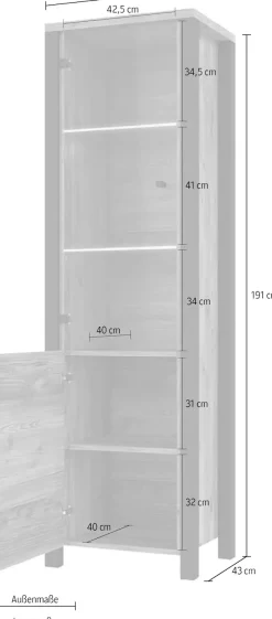 Home affaire Vitrine »Olin« Höhe 191 cm