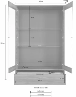 Home affaire Vitrine »Palma« Höhe 176 cm
