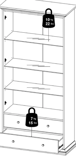 Home affaire Vitrine »Paris Glasvitrine Vitrinenschrank AusstellungSammelvitrine« mit 2 Glastüren und 2 Schubladen, Breite, 96 cm, Höhe 200 cm