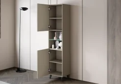 Home affaire Vitrine »Phuket, Moderner Wohnschrank mit LED-Beleuchtung und Glasboden« 1 Stk. tlg. Verstellbare Einlegeböden für flexible Aufbewahrung