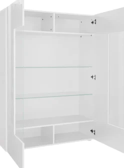 Home affaire Vitrine »Prisma Höhe 166 cm, Breite 121 cm, Stauraumvitrine mit 2 Türen,« Standvitrine - Front mit elegantem Siebdruck, grifflos, viel Stauraum