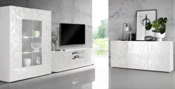 Home affaire Vitrine »Prisma Höhe 166 cm, Breite 121 cm, Stauraumvitrine mit 2 Türen,« Standvitrine - Front mit elegantem Siebdruck, grifflos, viel Stauraum