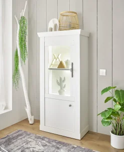 Home affaire Vitrine »RAVENNA« im romantischen Landhausstil, Griff aus Metall, Höhe 146 cm