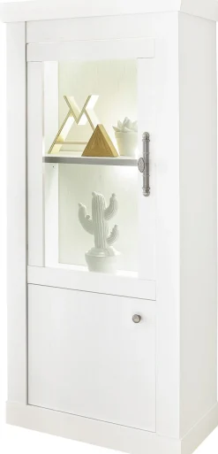 Home affaire Vitrine »RAVENNA« im romantischen Landhausstil, Griff aus Metall, Höhe 146 cm