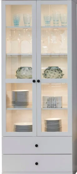 Home affaire Vitrine »Örebro« Vitrine mit 2 Türen, 2 Schubkasten & Soft-Close - (B/T/H) 81/41/196 cm