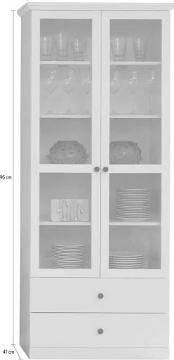 Home affaire Vitrine »Örebro« Vitrine mit 2 Türen, 2 Schubkasten & Soft-Close - (B/T/H) 81/41/196 cm