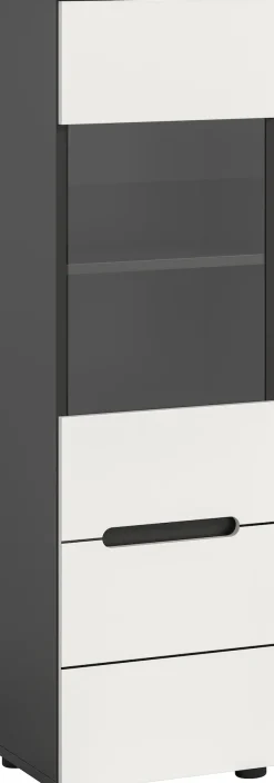 Home affaire Vitrine »REHAT, TOPSELLER!, Höhe 125 cm, 1 Glastür, 1 Böden, 3 Fächer« stehend und hängend montierbar, 1 Stk. tlg. Vitrinenschrank, Schrank, Glasvitrine, Wohnzimmervitrine