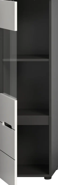 Home affaire Vitrine »REHAT, TOPSELLER!, Höhe 125 cm, 1 Glastür, 1 Böden, 3 Fächer« stehend und hängend montierbar, 1 Stk. tlg. Vitrinenschrank, Schrank, Glasvitrine, Wohnzimmervitrine