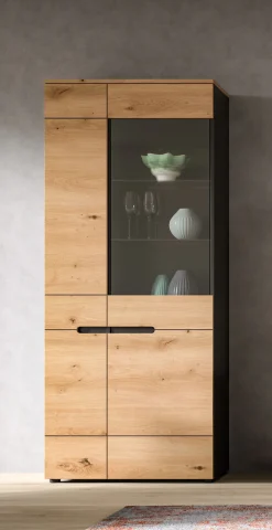 Home affaire Vitrine »REHAT, TOPSELLER!, Höhe 190 cm, 2 Türen, 4 Einlegeböden, 2 Glasböden« 1 Stk. tlg. Vitrinenschrank, Schrank, Glasvitrine, Wohnzimmervitrine