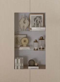 Home affaire Vitrine »RIO, Höhe 166 cm, Hochschrank mit 2 Türen, Anrichte, Standvitrine« Vitrinenschrank, geriffelte MDF-Fronten, modern, elegant, geräumig
