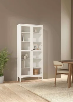 Home affaire Vitrine »Roma Vitrinenschrank, Standvitrine, Glasvitrine, Stauraum, modern« 2 Glastüren, Praktisch, Runde Griffe, Höhe 200 cm, 6 Fächer, B: 89 cm