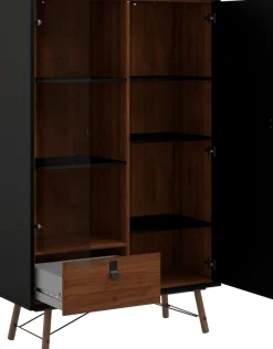 Home affaire Vitrine »Ry Glasvitrine Vitrinenschrank AusstellungSammelvitrine« mit Glastür und einer geschlossenen Tür sowie einer Schublade
