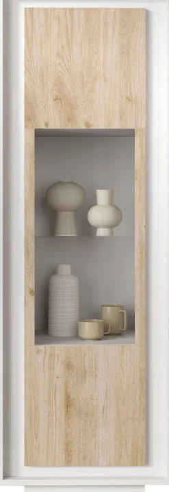 Home affaire Vitrine »Sky, B/H 67/197 cm, Vitrinenschrank/Standvitrine/Glasvitrine, 1 Tür« Softclosing, Korpus & Front 22 mm stark, Rahmen-Optik