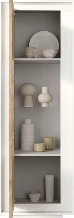 Home affaire Vitrine »Sky, B/H 67/197 cm, Vitrinenschrank/Standvitrine/Glasvitrine, 1 Tür« Softclosing, Korpus & Front 22 mm stark, Rahmen-Optik