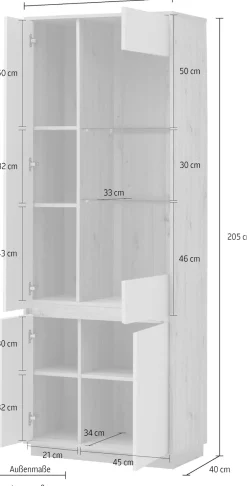 Home affaire Vitrine »Sonora, moderne Glasvitrine, Stauraumelement, Schrank« filigrane Rahmenoptik, ausreichend Stauraum, vielseitig einsetzbar