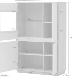 Home affaire Vitrine »Sonora, moderne Glasvitrine, Stauraumelement, Schrank« filigrane Rahmenoptik, ausreichend Stauraum, vielseitig einsetzbar