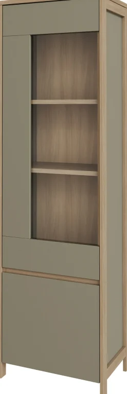 Home affaire Vitrine »Stranda, Hochschrank im Scandi-Style, moderne Glasvitrine« Rahmenoptik, ausreichend Stauraum, vielseitig einsetzbar, 58 cm breit