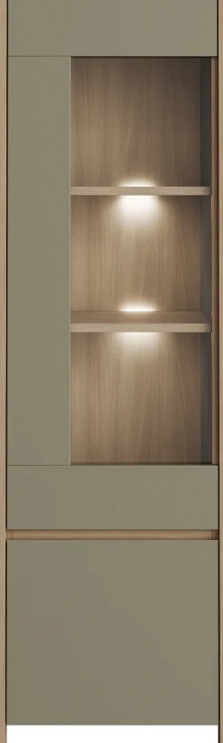 Home affaire Vitrine »Stranda, Hochschrank im Scandi-Style, moderne Glasvitrine« Rahmenoptik, ausreichend Stauraum, vielseitig einsetzbar, 58 cm breit