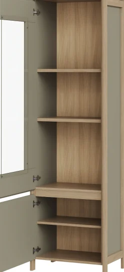 Home affaire Vitrine »Stranda, Hochschrank im Scandi-Style, moderne Glasvitrine« Rahmenoptik, ausreichend Stauraum, vielseitig einsetzbar, 58 cm breit