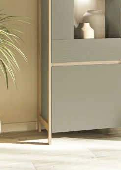 Home affaire Vitrine »Stranda, Hochschrank im Scandi-Style, moderne Glasvitrine« Rahmenoptik, ausreichend Stauraum, vielseitig einsetzbar, 58 cm breit