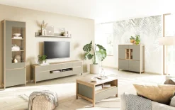 Home affaire Vitrine »Stranda, Hochschrank im Scandi-Style, moderne Glasvitrine« Rahmenoptik, ausreichend Stauraum, vielseitig einsetzbar, 58 cm breit