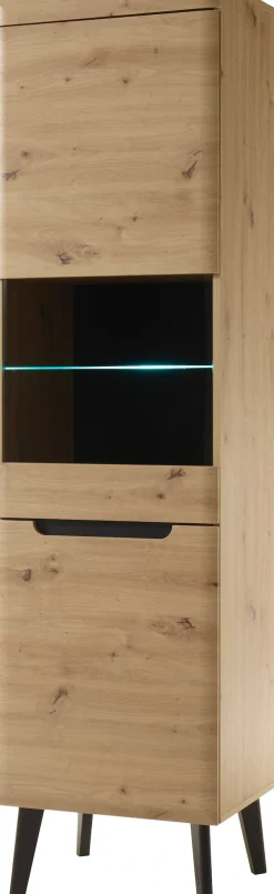 Home affaire Vitrine »Torge, Hochschrank, Glasvitrine, Standvitrine, Vitrinenschrank« 1 Stk. tlg. in drei verschiedenen Farben verfügbar, Glastür & -boden, 53 cm breit