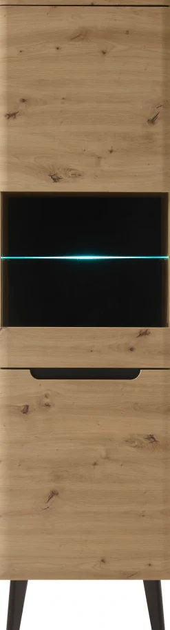 Home affaire Vitrine »Torge, Hochschrank, Glasvitrine, Standvitrine, Vitrinenschrank« 1 Stk. tlg. in drei verschiedenen Farben verfügbar, Glastür & -boden, 53 cm breit